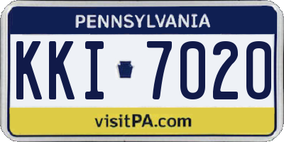 PA license plate KKI7020