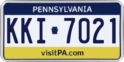 PA license plate KKI7021