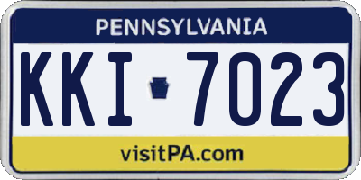 PA license plate KKI7023