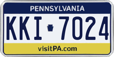 PA license plate KKI7024