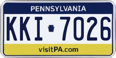 PA license plate KKI7026