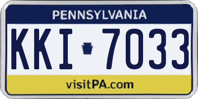 PA license plate KKI7033