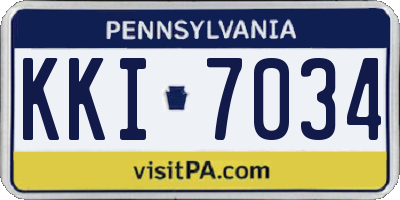 PA license plate KKI7034