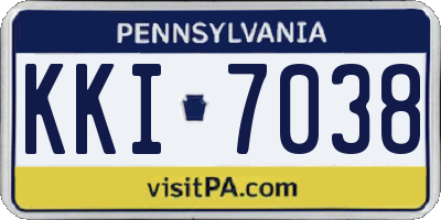 PA license plate KKI7038