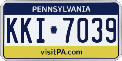 PA license plate KKI7039