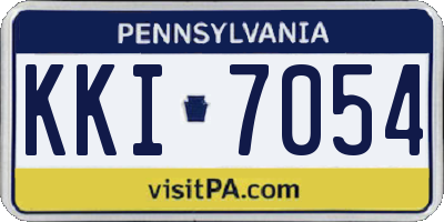 PA license plate KKI7054