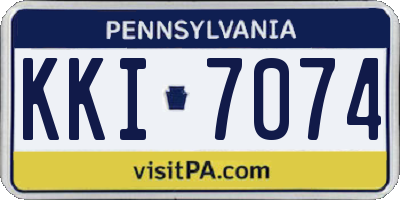 PA license plate KKI7074