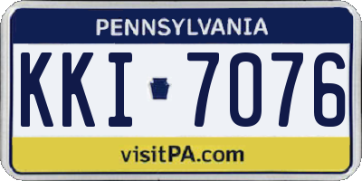 PA license plate KKI7076