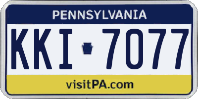 PA license plate KKI7077