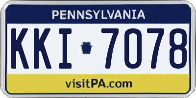 PA license plate KKI7078