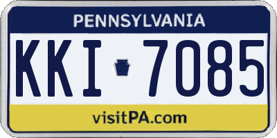 PA license plate KKI7085