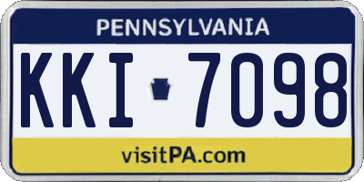 PA license plate KKI7098