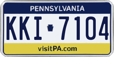 PA license plate KKI7104