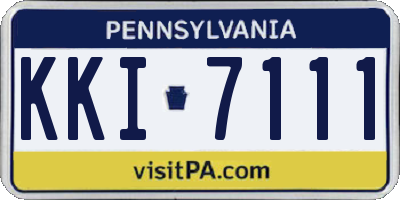PA license plate KKI7111