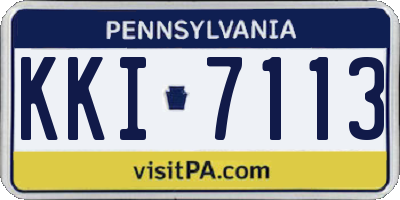 PA license plate KKI7113