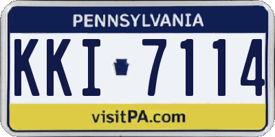 PA license plate KKI7114