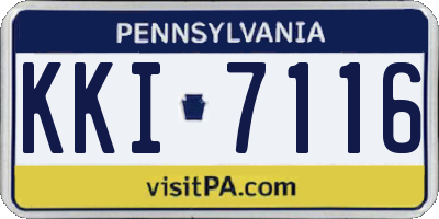 PA license plate KKI7116