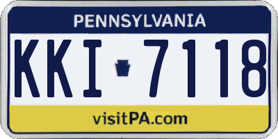 PA license plate KKI7118