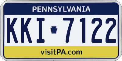 PA license plate KKI7122