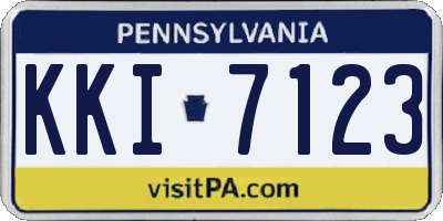 PA license plate KKI7123