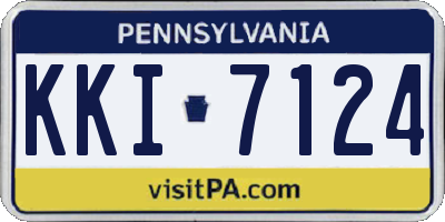 PA license plate KKI7124