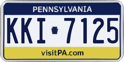 PA license plate KKI7125