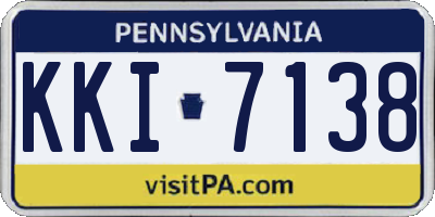 PA license plate KKI7138