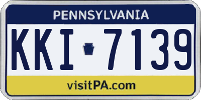 PA license plate KKI7139