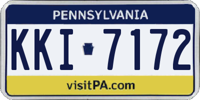 PA license plate KKI7172
