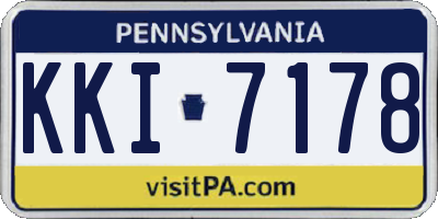 PA license plate KKI7178