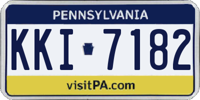 PA license plate KKI7182