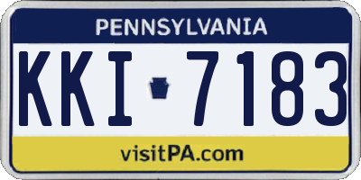 PA license plate KKI7183