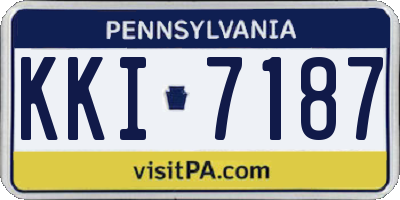 PA license plate KKI7187