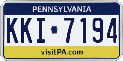 PA license plate KKI7194