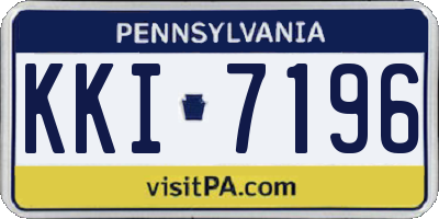 PA license plate KKI7196