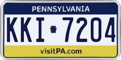 PA license plate KKI7204