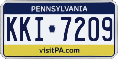 PA license plate KKI7209