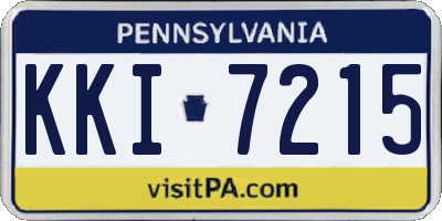 PA license plate KKI7215
