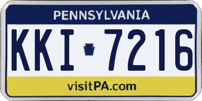 PA license plate KKI7216