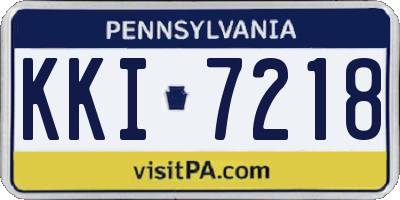 PA license plate KKI7218