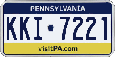 PA license plate KKI7221