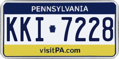 PA license plate KKI7228