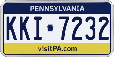 PA license plate KKI7232