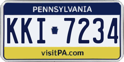 PA license plate KKI7234