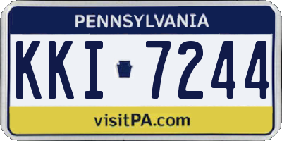 PA license plate KKI7244