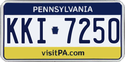 PA license plate KKI7250