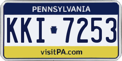 PA license plate KKI7253