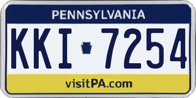 PA license plate KKI7254