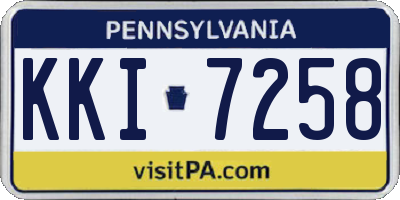 PA license plate KKI7258