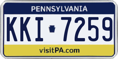 PA license plate KKI7259